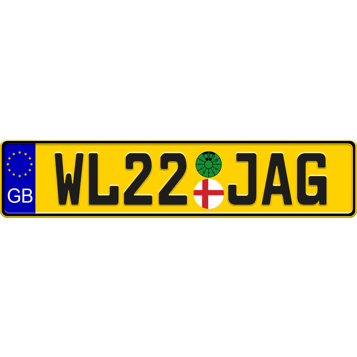 Jaguar Stock European License Plate