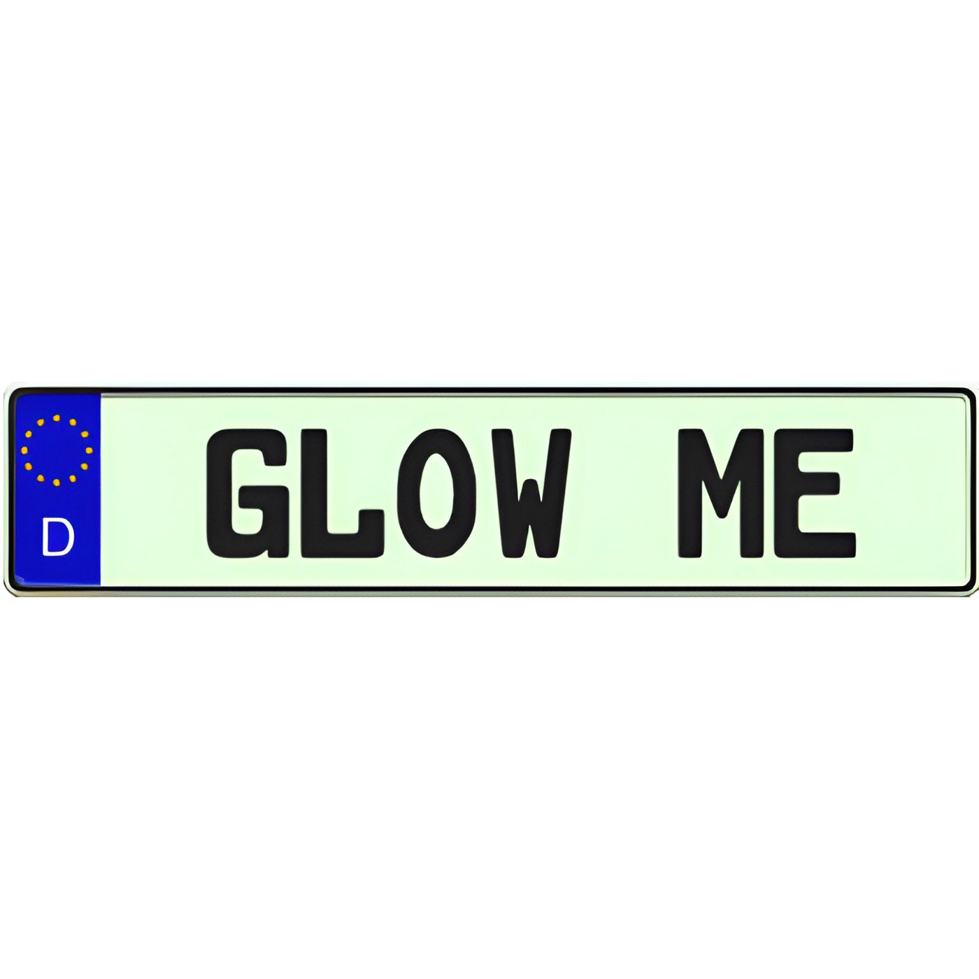 Glow in the dark European German license plate