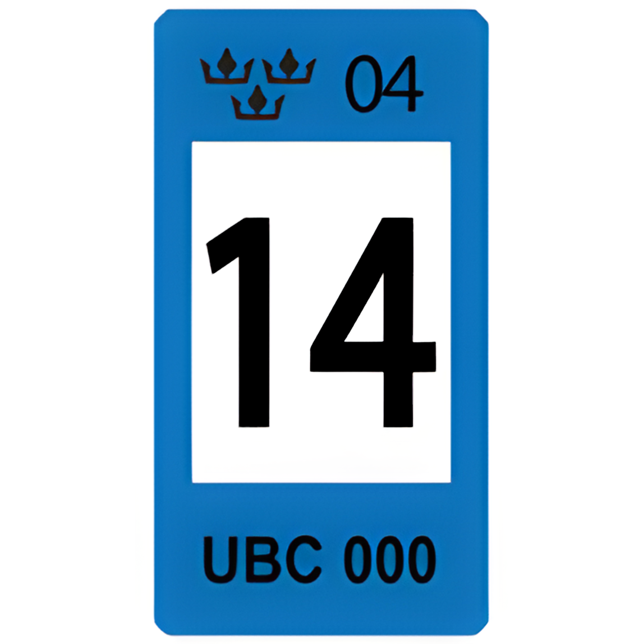 Sweden Blue 14 Registration Seal