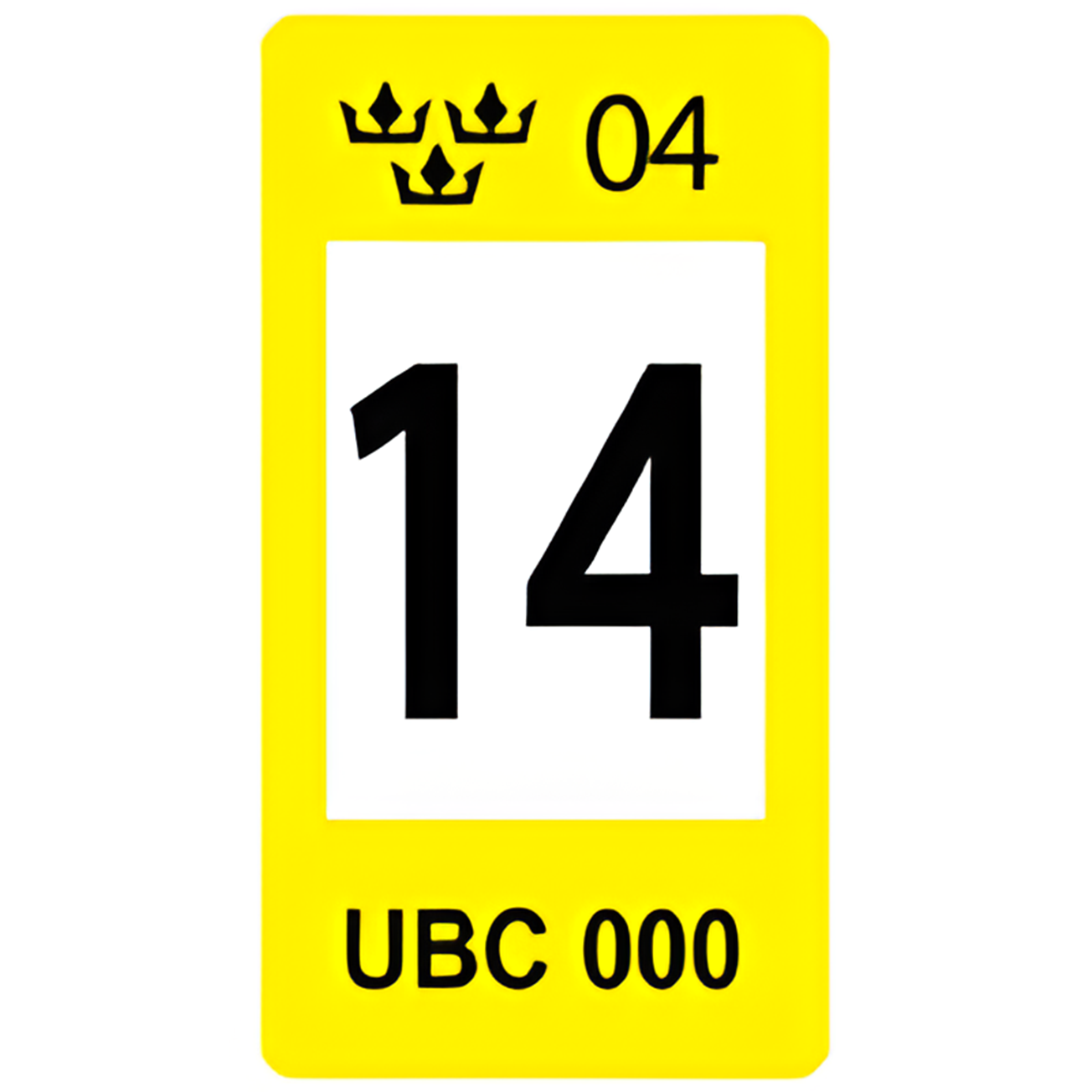 Sweden Yellow 14 Registration Seal