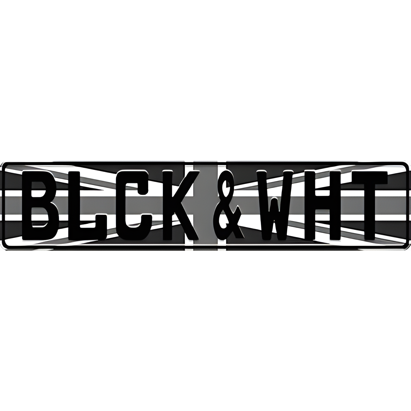 Union Jack Black and White European License Plate