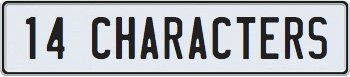 14 Character European License Plate