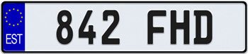 EEC Estonia License Plate