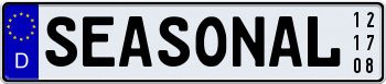 Seasonal German License Plate with Custom Date