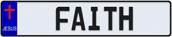 Jesus Cross Euro Style License Plate