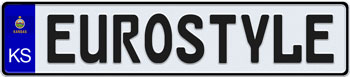 Kansas Euro Style License Plate