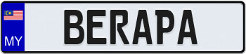 Malaysia Euro Style License Plate