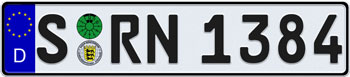 EEC German License Plate - Home of Porsche