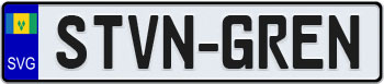 St. Vincent & the Grenadines Euro Style License Plate