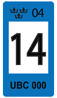 Sweden Blue 14 Registration Seal