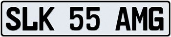 White Old Style European License Plate
