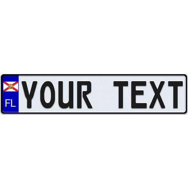 Custom European Embossed Lcense Plate Name Whte Sgn Copy