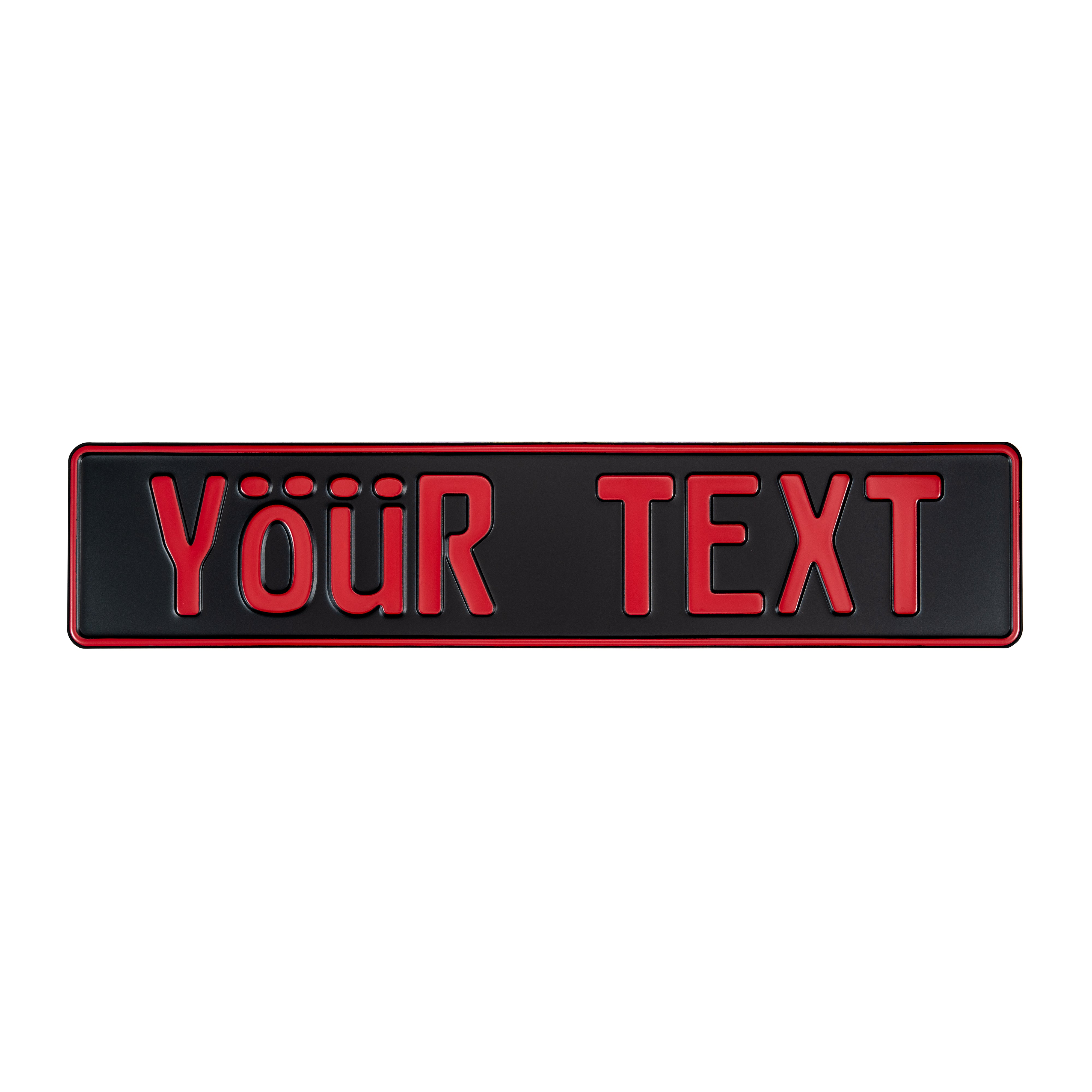 Black Plate With Red Text – CustomEuropeanPlates.com