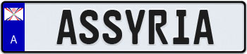 Assyria Euro Style License Plate
