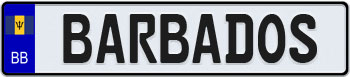 Barbados Euro Style License Plate