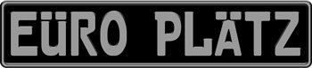 Black Plate - Silver Text