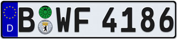 EEC German License Plate - Berlin