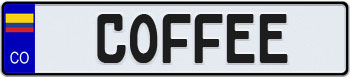 Colombia Euro Style License Plate