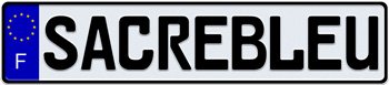 EEC French License Plate White