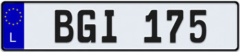 EEC Luxembourg License Plate
