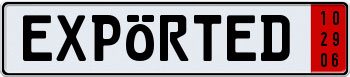 Export Zoll German License Plate