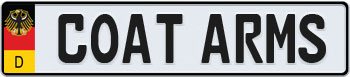 German License Plate with Coat of Arms Decal