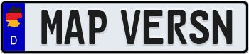 German License Plate with Colored Map