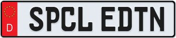 Special Edition German License Plate with Red Decal