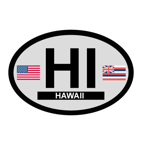 Hawaii HI Oval Vinyl Decal Sticker 