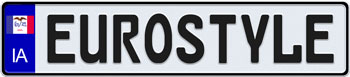 Iowa Euro Style License Plate