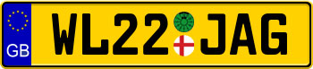 Jaguar Stock European License Plate