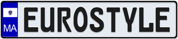 Massachusetts Euro Style License Plate