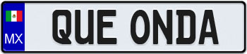Mexico Euro Style License Plate