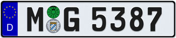 EEC German License Plate - Home of BMW