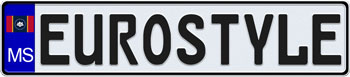Mississippi Euro Style License Plate