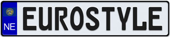 Nebraska Euro Style License Plate