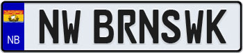 New Brunswick Euro Style Licence Plate