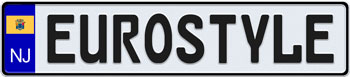 New Jersey Euro Style License Plate