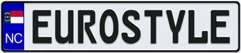 North Carolina Euro Style License Plate