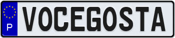 EEC Old Style Portugal License Plate