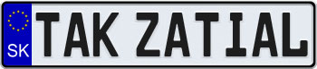 Slovakia European License Plate
