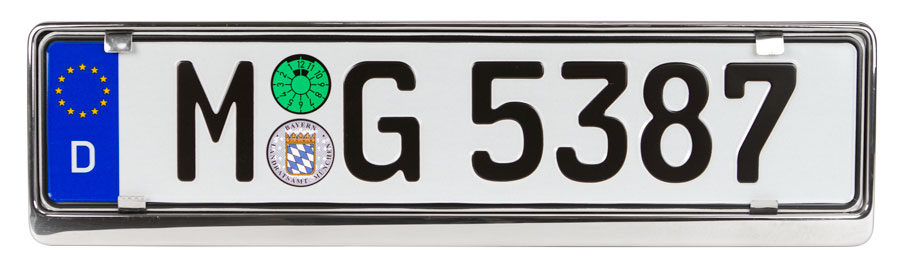 Vintage Parts 557886 22 2DOOR White Stamped Aluminum European License Plate 