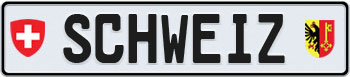 Switzerland European License Plate