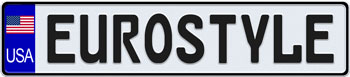 USA Euro Style License Plate