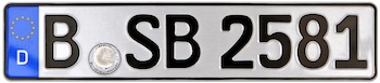 Used EEC German License Plate