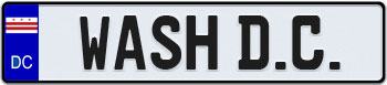 Washington D.C. Euro Style License Plate